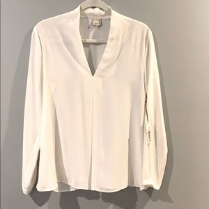 Ecru 100% Silk Blouse